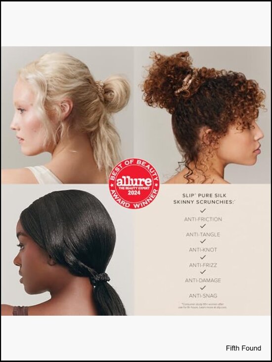4 Silk Hair Ties No Damage No Crease Anti-Breakage Mulberry Silk main image 5